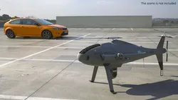 Royal Navy Camcopter Recon Helicopter Grey Rigged for Cinema 4D 3D model