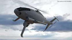 Royal Navy Camcopter Recon Helicopter Grey Rigged for Maya 3D model