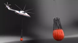 Russian EMERCOM Heli Mi-26 Bambi Bucket Rigged for Cinema 4D 3D model
