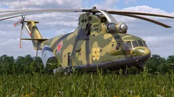 Russian Military Heavy Helicopter Mi-26 Rigged for Cinema 4D 3D model