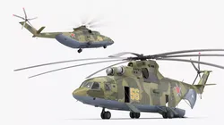 Russian Military Heavy Helicopter Mi-26 Rigged for Maya 3D model