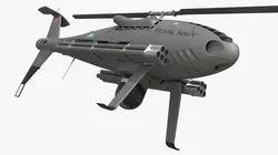 Schiebel Camcopter S-100 Combat Drone Grey Rigged for Cinema 4D 3D model