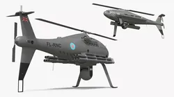 Schiebel Camcopter S-100 Combat Drone Grey Rigged for Maya 3D model