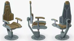 Sci-Fi Ergonomic Pilot Seat 3D model