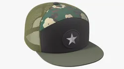 Seven Panel Trucker Hat Camouflage 3D model