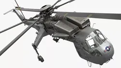 Sikorsky CH-54 Tarhe Helicopter Rigged 3D model