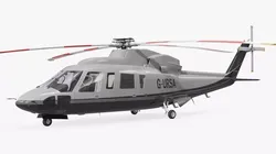Sikorsky S-76 Civil Helicopter with Wheels Rigged for Cinema 4D 3D model
