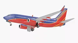 Southwest Airlines Boeing 737-700 with Interior Rigged for Maya 3D model