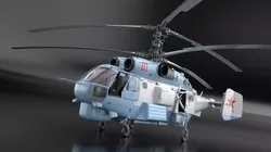 Soviet Kamov Ka-27 Helicopter with Interior Rigged for Maya 3D model
