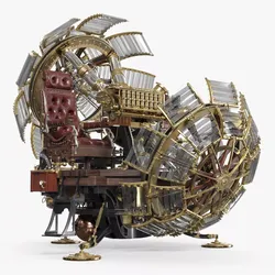 Steampunk Time Travel Machine with Leather Seat 3D model