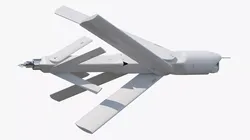 Strike Loitering Munition UAV White Rigged for Cinema 4D 3D model