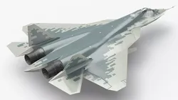 Su57 Stealth Jet Fighter Vehicle Grey Camo 3D model