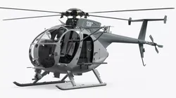 Tactical Recon Helicopter with Side Platform 3D model