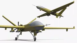 Tactical Surveillance UAV with Propeller in Flight 3D model