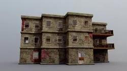 Textured 3 Story Plaster Building