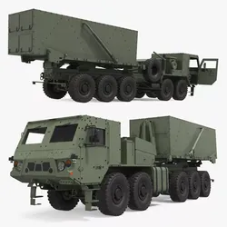 Transportable Cruise Missile Launcher Truck Green 3D model