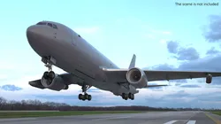 Twin Engine Military Tanker Aircraft Gray 3D model