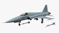USAF Military Interceptor Aircraft Rigged for Cinema 4D 3D model