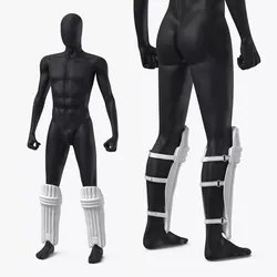 White Cricket Batting Pads on Mannequin 3D model