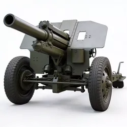 WWII Field Howitzer 3D Model Low-poly 3D model