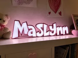 3D Personalized LED Lightbox Sign - "Maslynn" - Free 3D Print Model