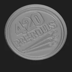 420 PRE-ROLLS COIN TOKEN WALL ART
