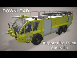 Airport Fire Truck Australia --389-- Low-poly 3D model
