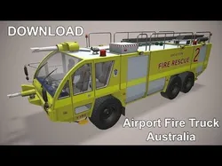 Airport Fire Truck Australia --390-- Low-poly 3D model