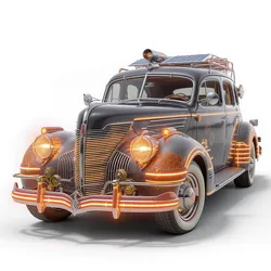 Futuristic Steampunk Luxury Sedan