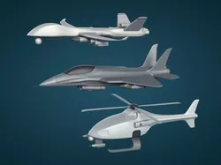 Generic Military Aircraft Pack  -- Fighter Jet Drone VTUAV UCAV Low-poly 3D model