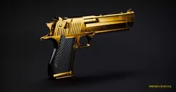 Gold Desert Eagle 3D model Low-poly 3D model