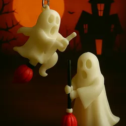 Halloween Spooky Ghost Keychain and Broomstick