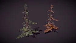 Hand-Painted Stylized Pine Tree