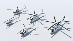 Helicopter Pack 5 Static Low Poly  Scenery Ready