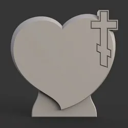 Memorial tombstone with cross 3d model