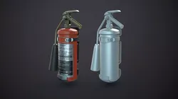 Military Fire Extinguisher High-Poly 3D model