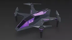 Purple Futuristic Drone Low-poly 3D model