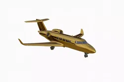 Solid Gold Private Jet 3D Model - Ultimate Luxury Aircraft Low-poly 3D model