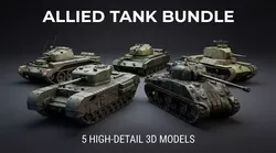 WWII Commonwealth  Japanese Armor 5 Unique 3D Models 3D Model Pack