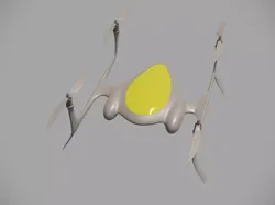 Yellow Core Quadrotor Drone Low-poly 3D model