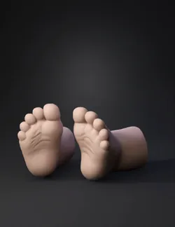 baby feet model with toes and smooth skin texture in peach tones