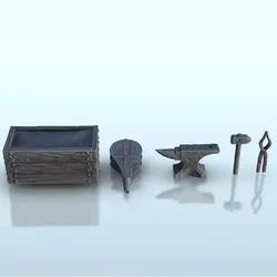 Blacksmith shop interior - Medieval Gothic Feudal Old Archaic Sa 3D print model