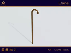Cane 01 Low-poly 3D model