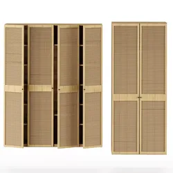 closet wardrobe with doors and shelves Low-poly 3D model