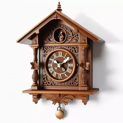 Cuckoo Clock Traditional Wood Carved 3D model