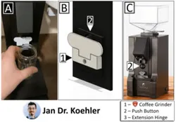Eureka Coffee Grinder Push Button Extension with Print-in-Place Hinge