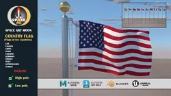 Flags Low-poly 3D model