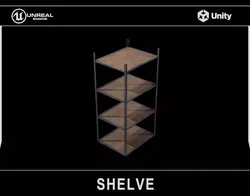 Industrial Shelve Low-poly 3D model