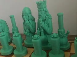 Jaque mate en 420 (ajedrez con temática de cannabis) - Modelo de impresión 3D gratuito