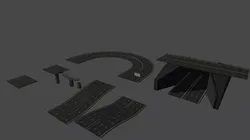 Low Poly Highway tall pole Low-poly 3D model